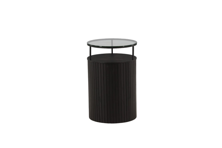 Furniture Fashion Bovall Side Table - Black / Clear glass ⌀37