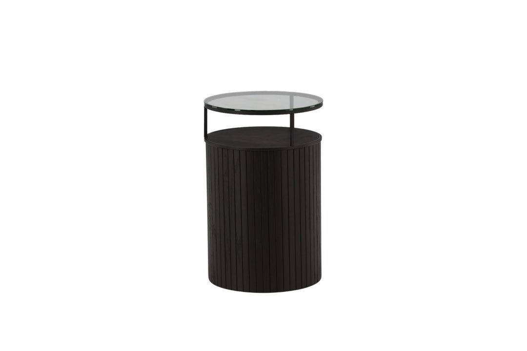 Furniture Fashion Bovall Side Table - Black / Clear glass ⌀37