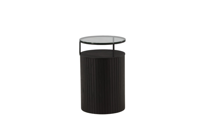 Furniture Fashion Bovall Side Table - Black / Clear glass ⌀37