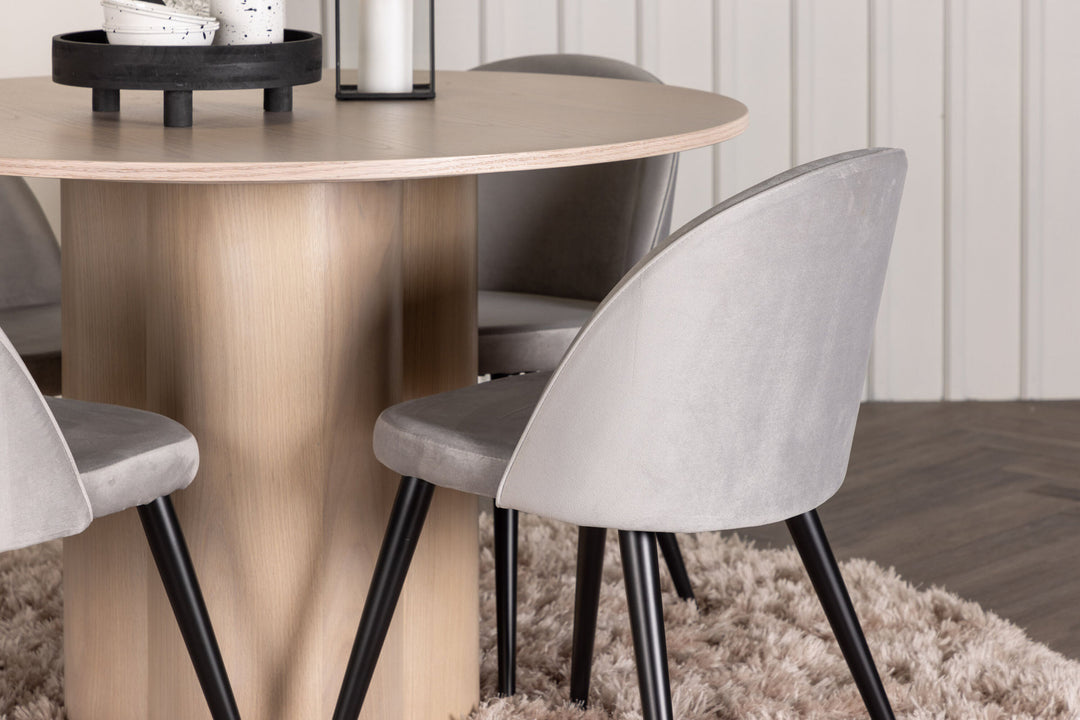 Venture Home OliviaDiningTable-WhiteWashVeneer+VelvetDiningChair-LightGrey/Black_4