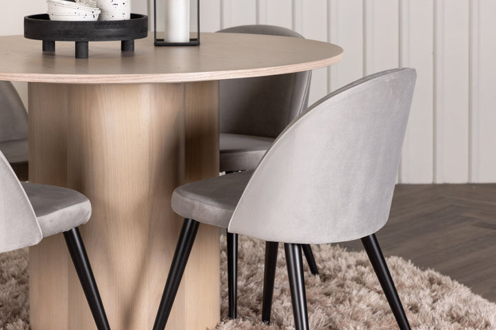 Venture Home OliviaDiningTable-WhiteWashVeneer+VelvetDiningChair-LightGrey/Black_4