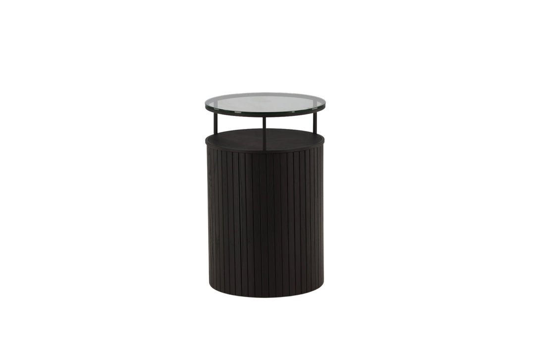 Furniture Fashion Bovall Side Table - Black / Clear glass ⌀37