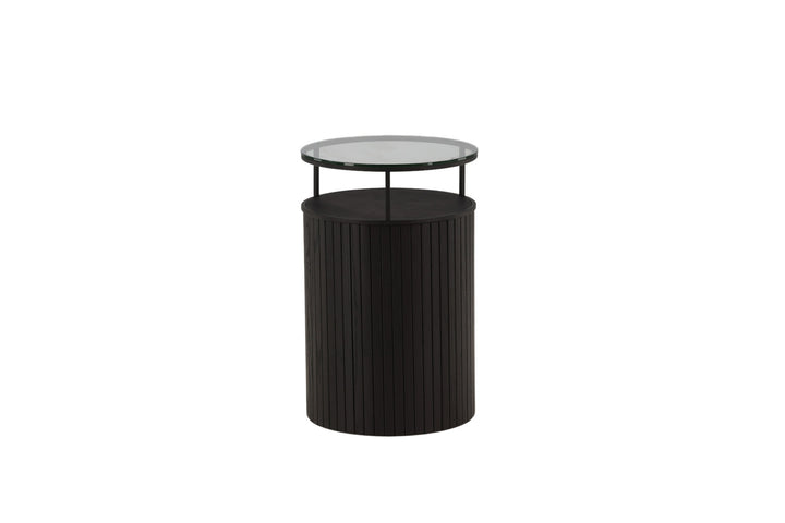 Furniture Fashion Bovall Side Table - Black / Clear glass ⌀37