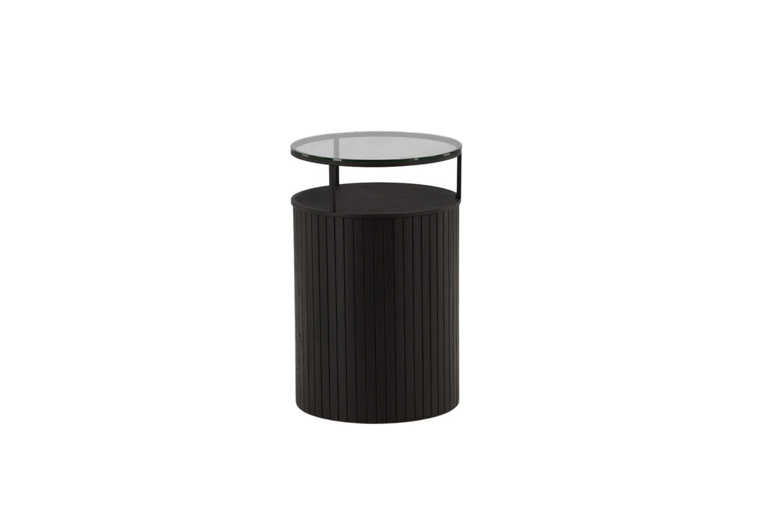 Furniture Fashion Bovall Side Table - Black / Clear glass ⌀37