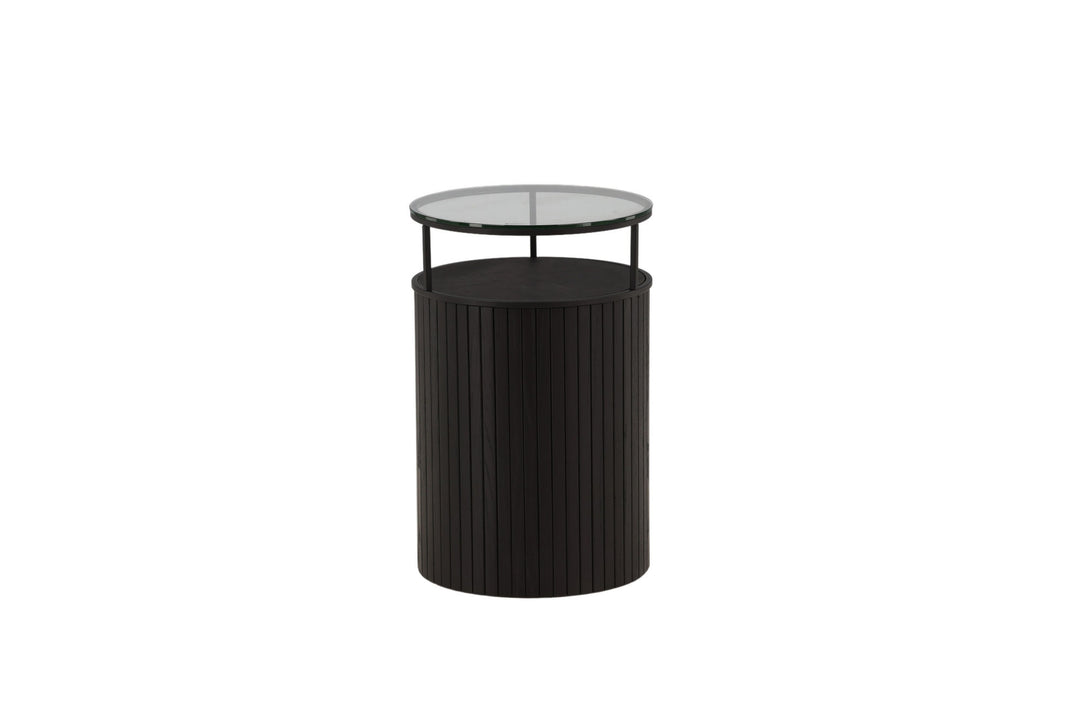 Furniture Fashion Bovall Side Table - Black / Clear glass ⌀37