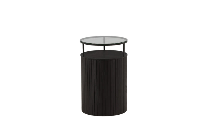 Furniture Fashion Bovall Side Table - Black / Clear glass ⌀37