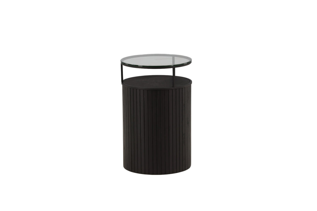 Furniture Fashion Bovall Side Table - Black / Clear glass ⌀37
