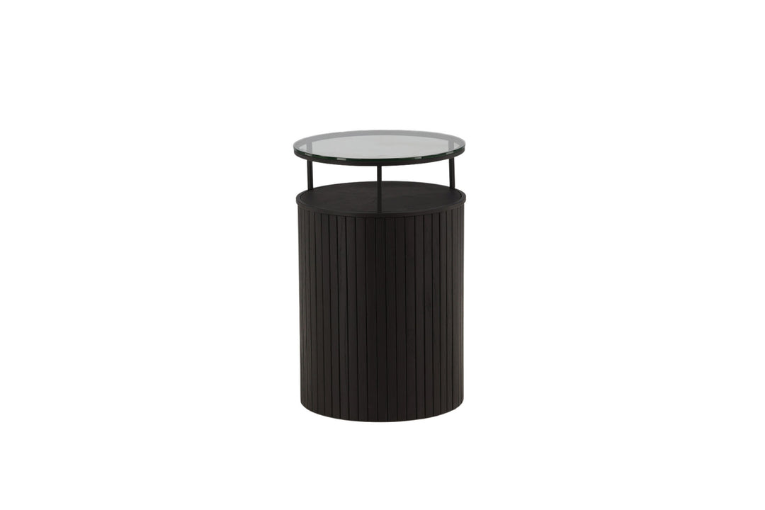 Furniture Fashion Bovall Side Table - Black / Clear glass ⌀37