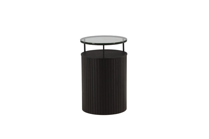 Furniture Fashion Bovall Side Table - Black / Clear glass ⌀37