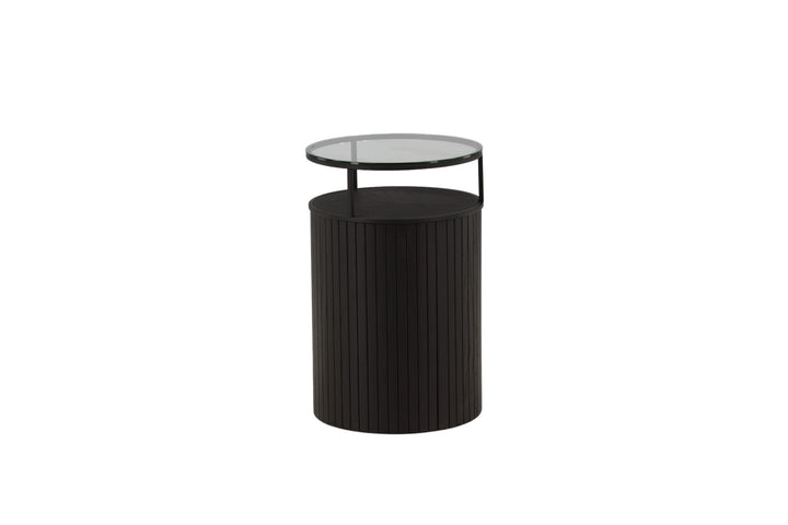 Furniture Fashion Bovall Side Table - Black / Clear glass ⌀37