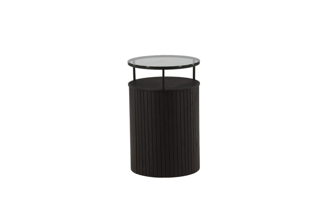 Furniture Fashion Bovall Side Table - Black / Clear glass ⌀37