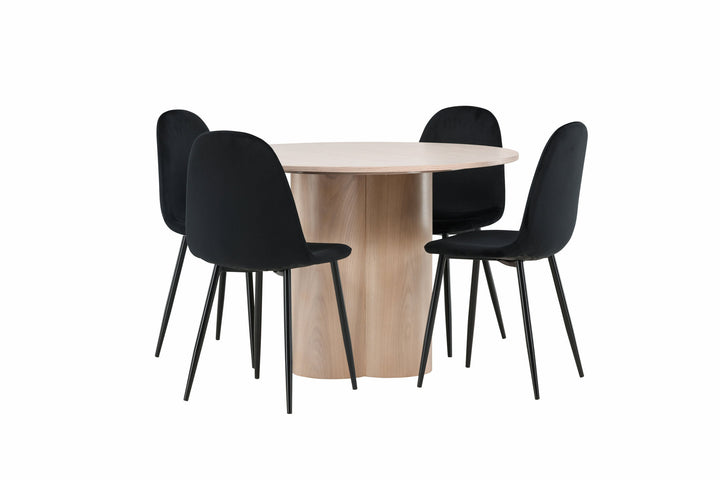 Venture Home OliviaDiningTable-WhiteWashVeneer+PolarDiningChair-Blacklegs/BlackVelvet_4