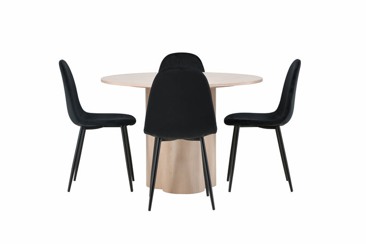 Venture Home OliviaDiningTable-WhiteWashVeneer+PolarDiningChair-Blacklegs/BlackVelvet_4