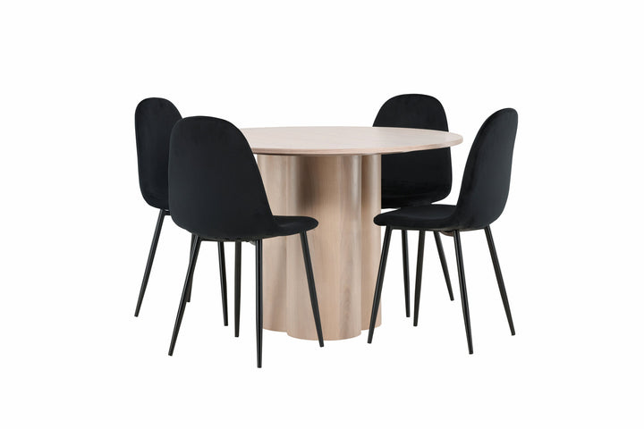 Venture Home OliviaDiningTable-WhiteWashVeneer+PolarDiningChair-Blacklegs/BlackVelvet_4