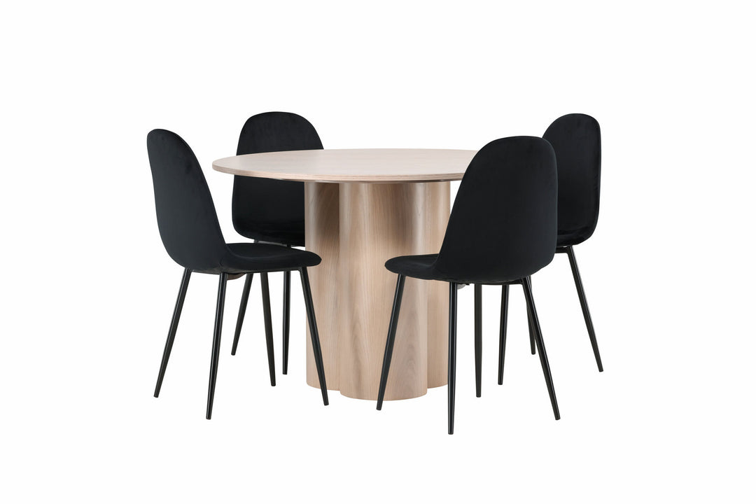 Venture Home OliviaDiningTable-WhiteWashVeneer+PolarDiningChair-Blacklegs/BlackVelvet_4