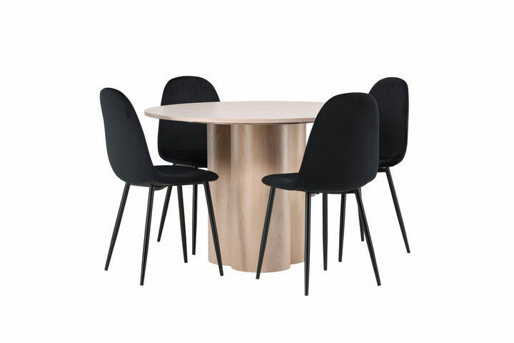 Venture Home OliviaDiningTable-WhiteWashVeneer+PolarDiningChair-Blacklegs/BlackVelvet_4