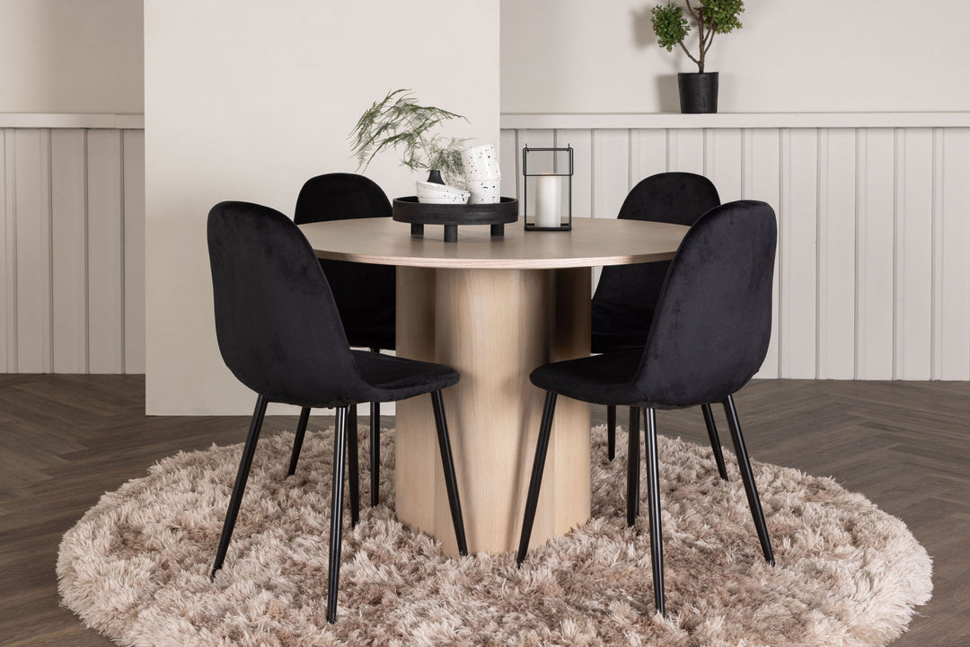 Venture Home OliviaDiningTable-WhiteWashVeneer+PolarDiningChair-Blacklegs/BlackVelvet_4