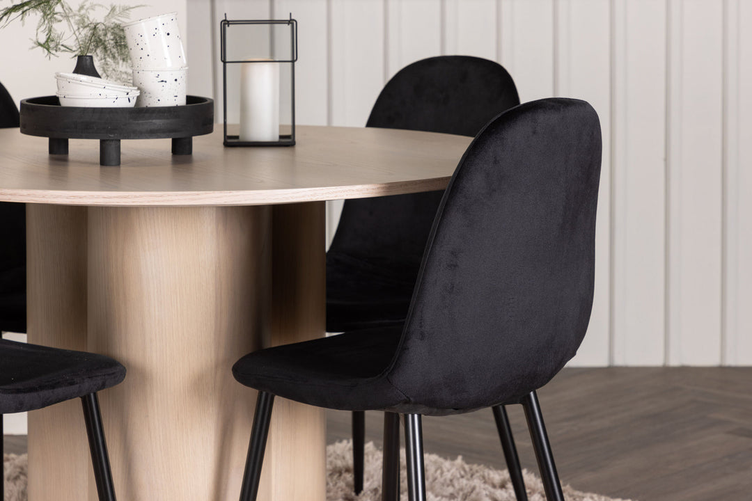 Venture Home OliviaDiningTable-WhiteWashVeneer+PolarDiningChair-Blacklegs/BlackVelvet_4