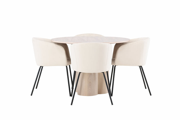 Venture Home OliviaDiningTable-WhiteWashVeneer+BeritChair-Black/BeigeVelvet_4
