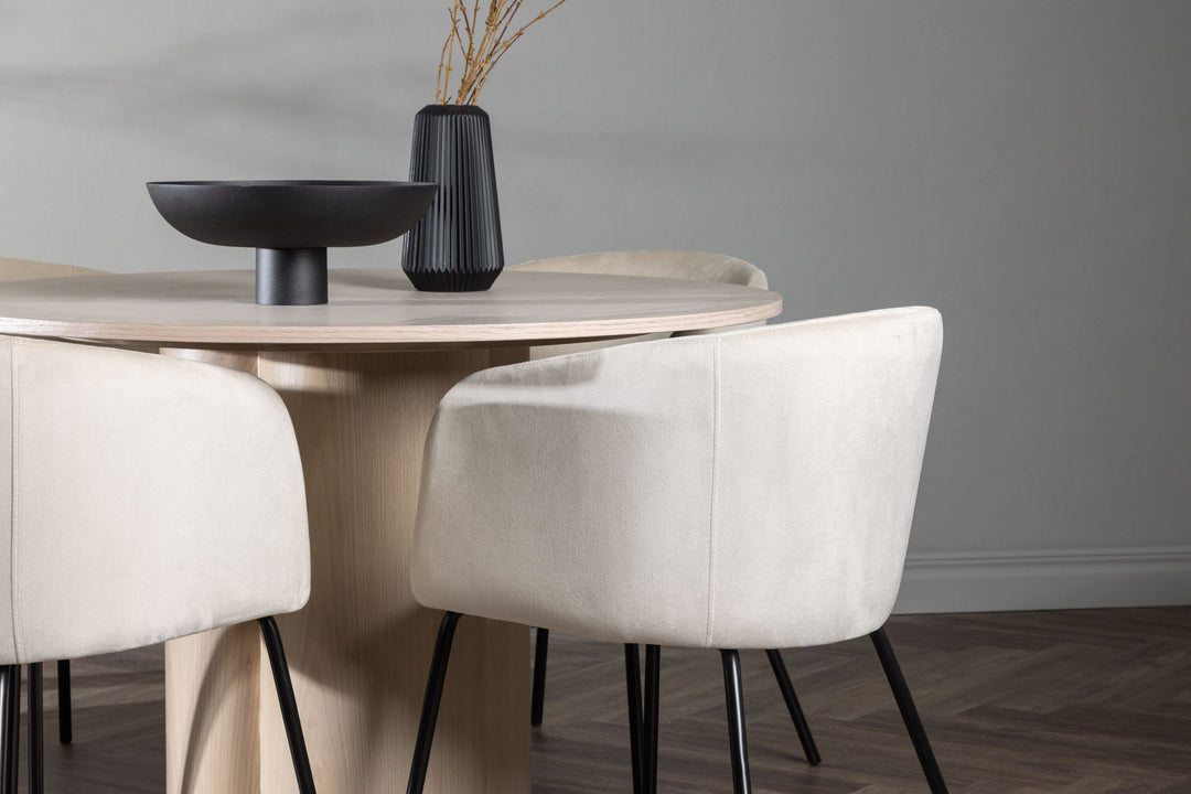 Venture Home OliviaDiningTable-WhiteWashVeneer+BeritChair-Black/BeigeVelvet_4