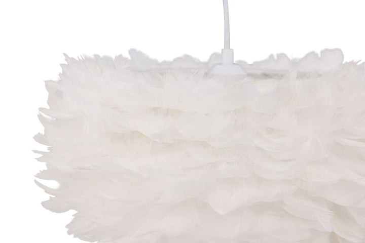 Venture Home Nicola - Medium Pendant Lamp - White / White artificial feather