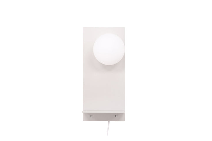Venture Home Troyes Wall Lamp - Light grey / White glass