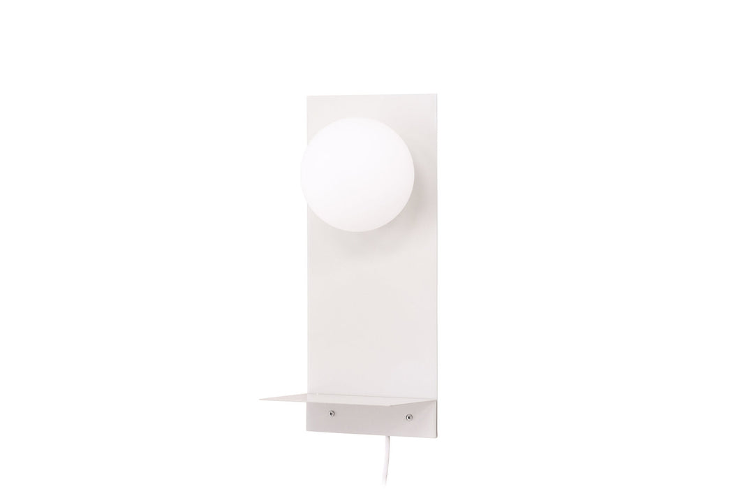 Venture Home Troyes Wall Lamp - Light grey / White glass