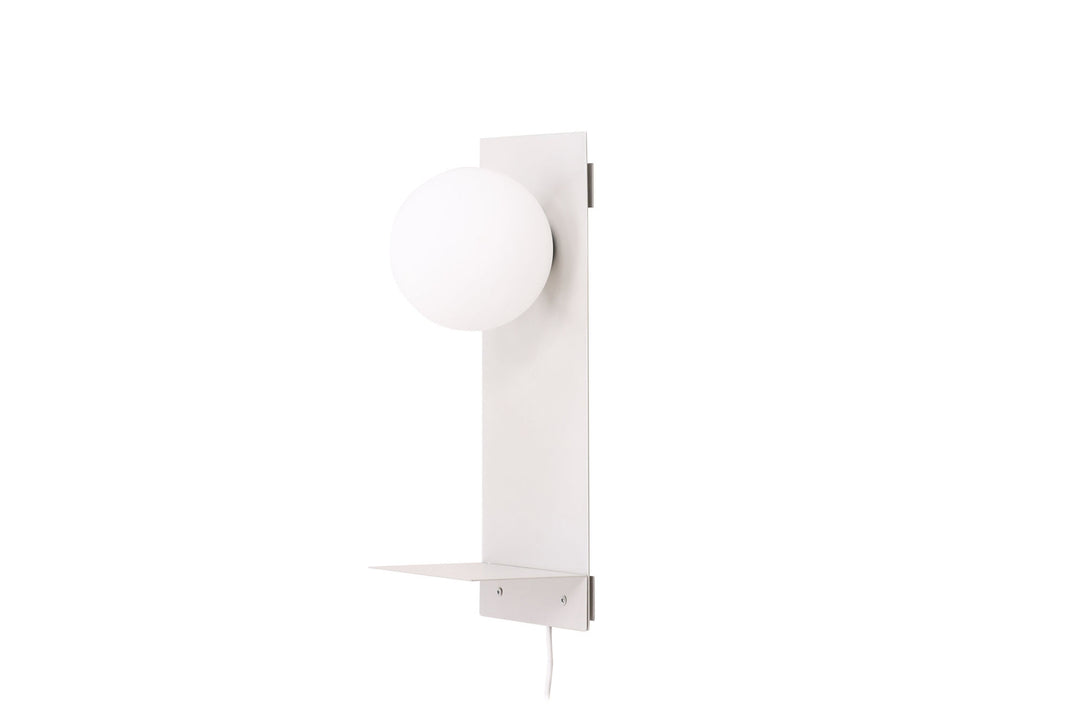 Venture Home Troyes Wall Lamp - Light grey / White glass