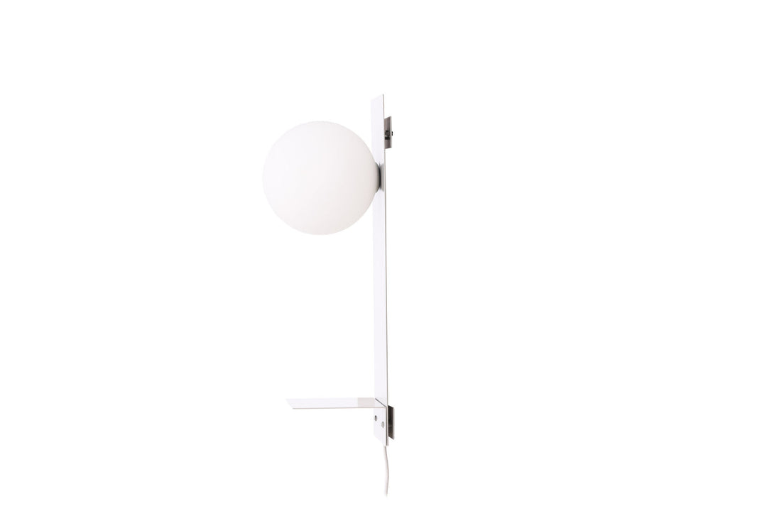 Venture Home Troyes Wall Lamp - Light grey / White glass