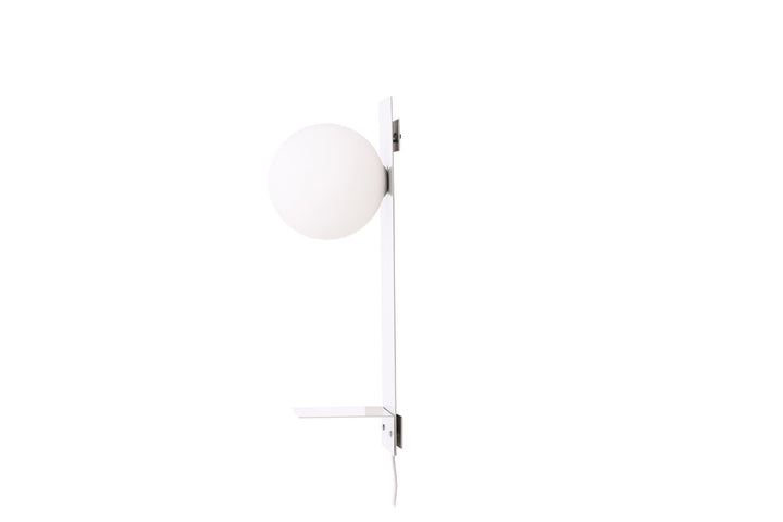 Venture Home Troyes Wall Lamp - Light grey / White glass