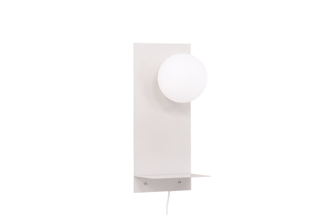 Venture Home Troyes Wall Lamp - Light grey / White glass