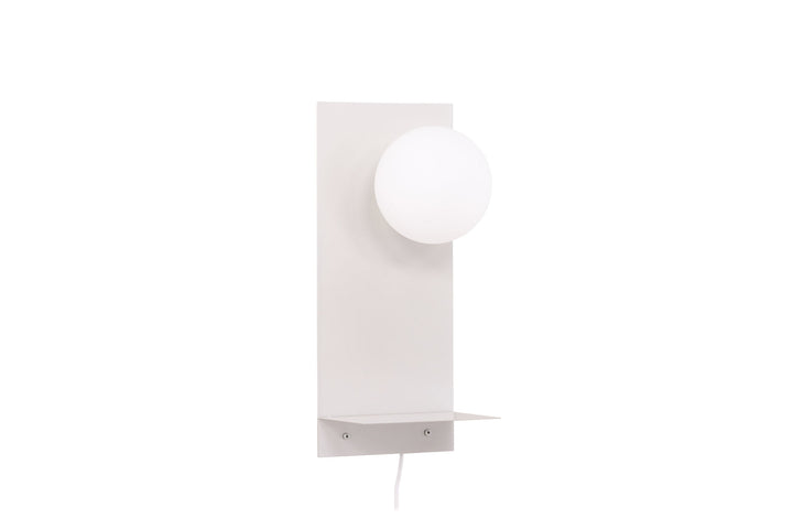 Venture Home Troyes Wall Lamp - Light grey / White glass