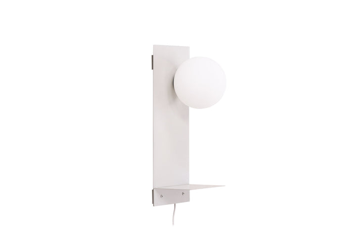 Venture Home Troyes Wall Lamp - Light grey / White glass