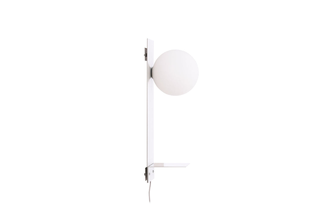 Venture Home Troyes Wall Lamp - Light grey / White glass