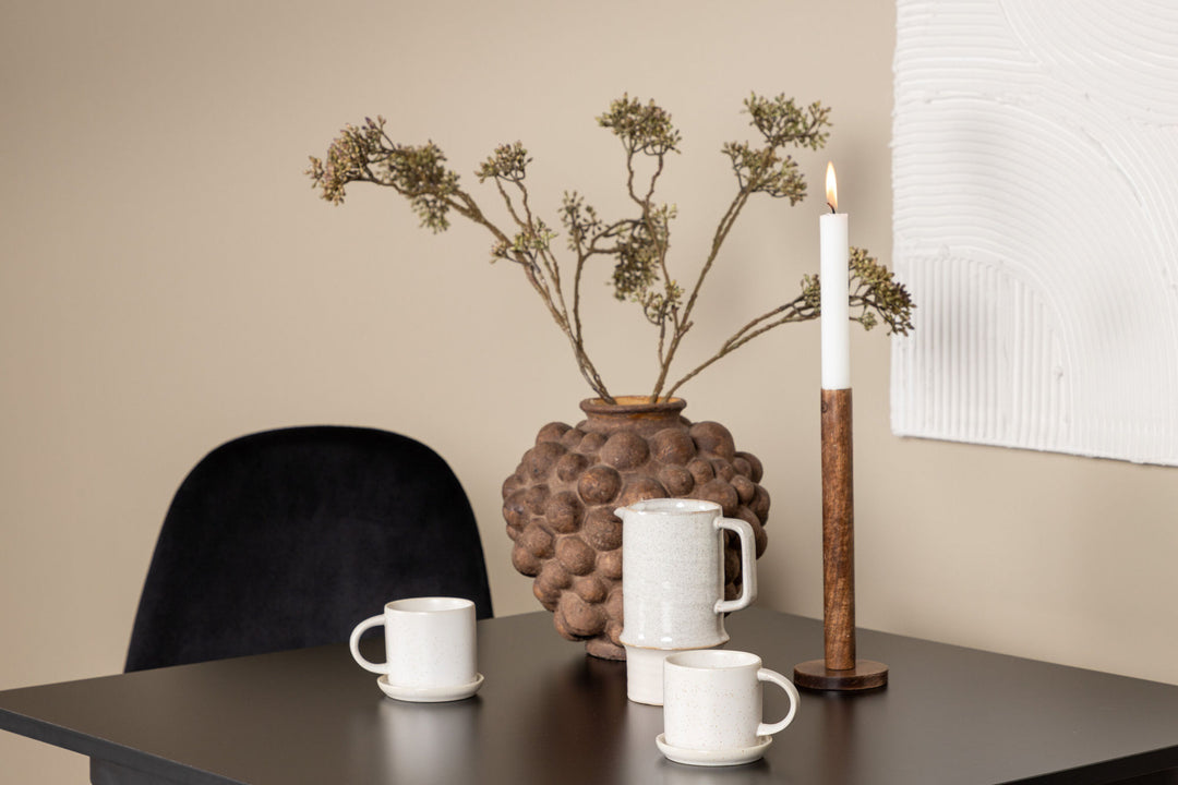 Venture Home Tempe Dining Table - Black / Black MDF +Polar Dining Chair - Black legs / Black Velvet _2