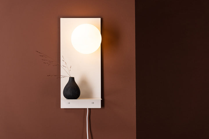 Venture Home Troyes Wall Lamp - Light grey / White glass