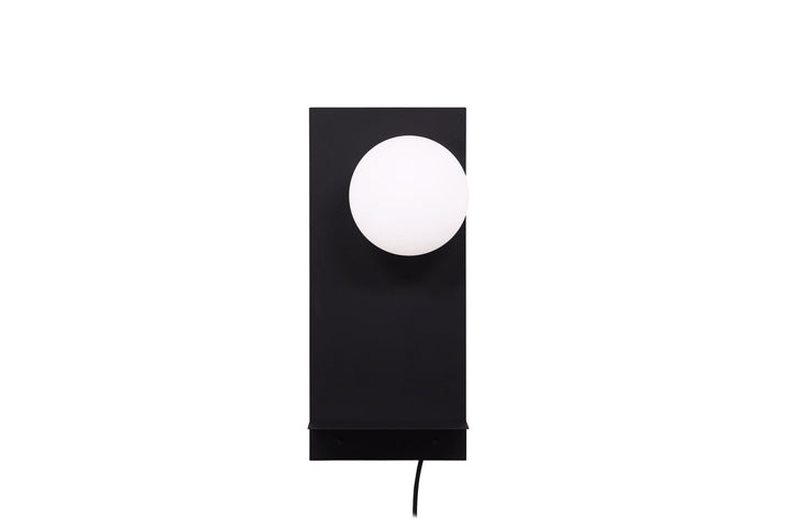 Venture Home Troyes Wall Lamp - Black / White glass