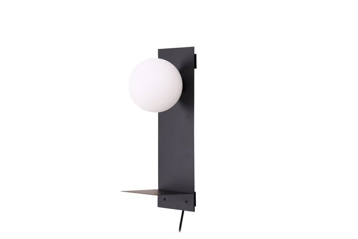Venture Home Troyes Wall Lamp - Black / White glass