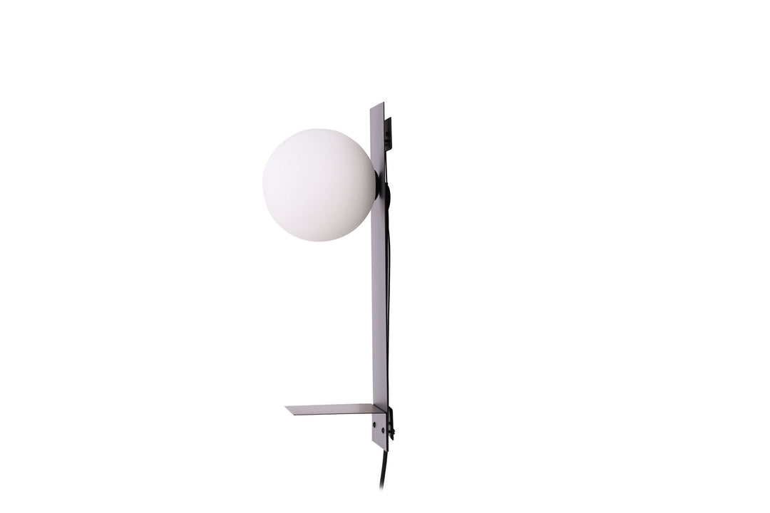 Venture Home Troyes Wall Lamp - Black / White glass