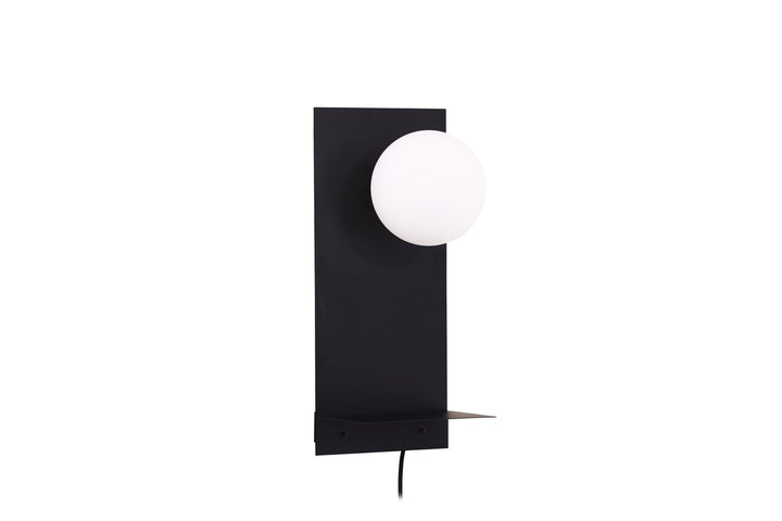 Venture Home Troyes Wall Lamp - Black / White glass