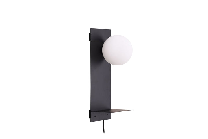 Venture Home Troyes Wall Lamp - Black / White glass