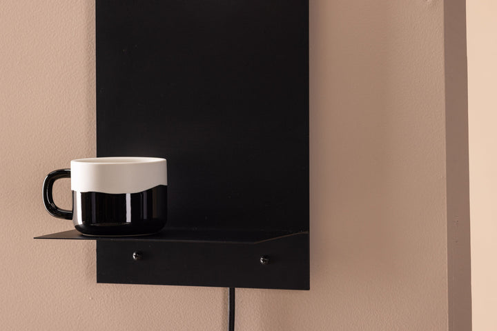Venture Home Troyes Wall Lamp - Black / White glass