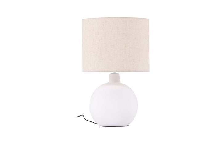 Venture Home Torcello Table Lamp - White / Beige linen