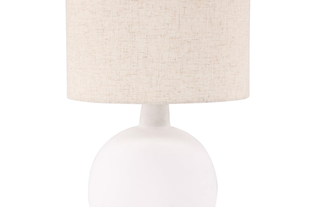 Venture Home Torcello Table Lamp - White / Beige linen
