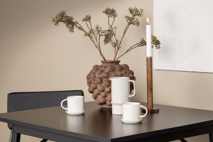 Venture Home Tempe Dining Table - Black / Black MDF +Kenth Chair - Black / Black PU _2