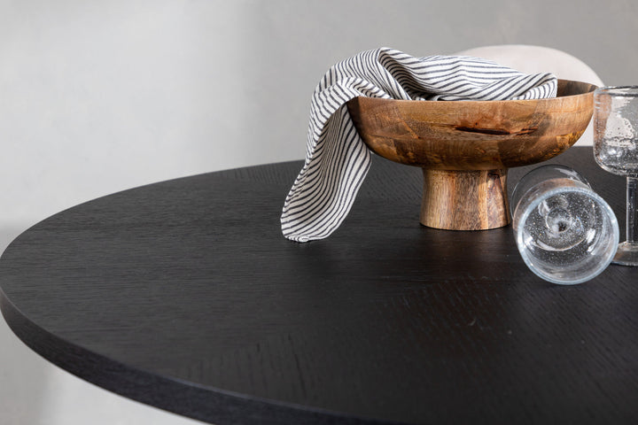 Venture Home Copenhagen Dining Table - Black / Black Veneer +Polar Dining Chair - Black legs / Beige Velvet _4
