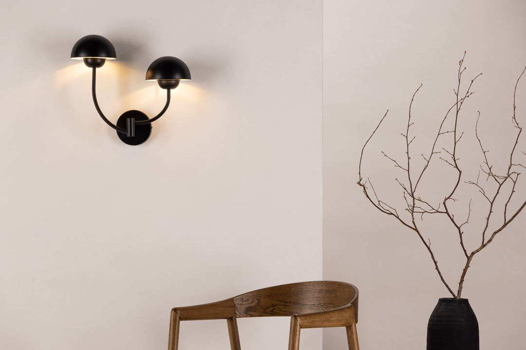 Vind Lyckorna Wall Lamp - / Black Metal