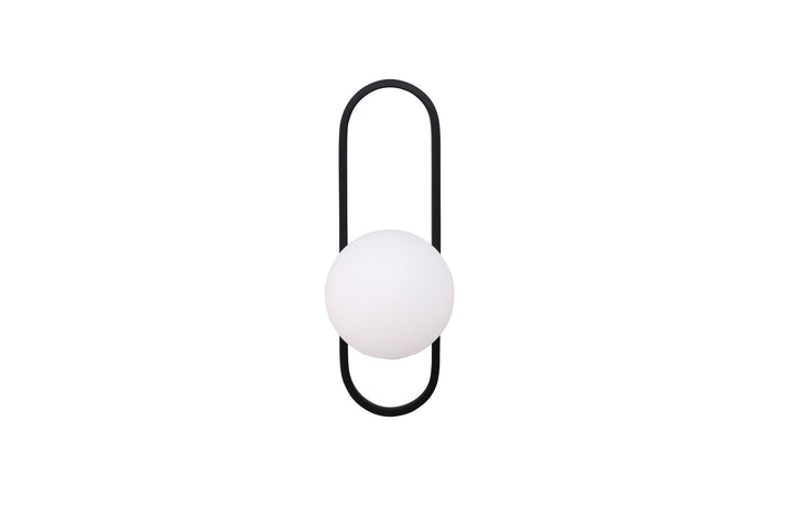 Venture Home Alpes Wall Lamp - Black / White glass