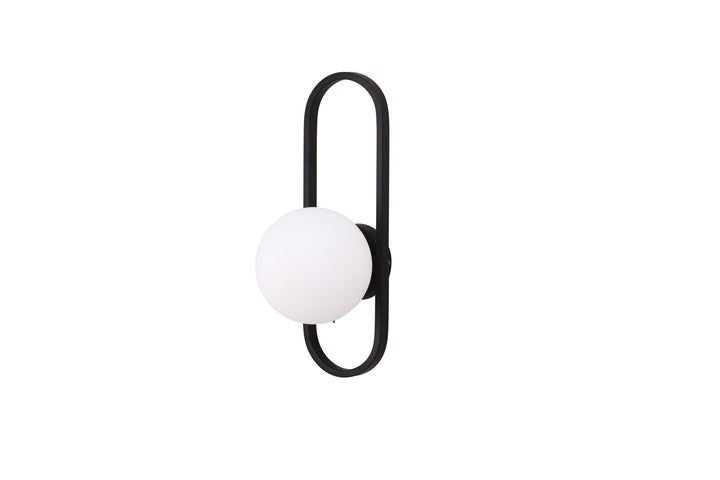 Venture Home Alpes Wall Lamp - Black / White glass
