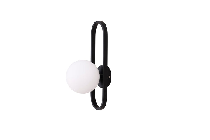 Venture Home Alpes Wall Lamp - Black / White glass
